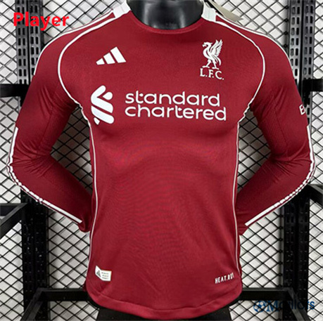 omaillots Maillot football FC Liverpool Player Domicile Manche Longue 2025-2026