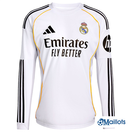 omaillots Maillot football Real Madrid Domicile Manche Longue 2025-2026